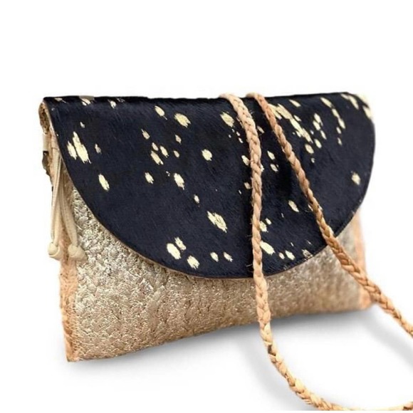 Nicole Jute & Faux Painted Cowhide Crossbody bag - Picture 3 of 3